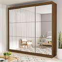 Ver imagem 1 de Guarda Roupa Casal Premium Isabela 205,9cm com Espelho 3 Portas 4 Gavetas Yescasa Marrom/Freijó