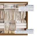 Ver imagem 7 de Guarda Roupa Casal Premium Isabela 205,9cm com Espelho 3 Portas 4 Gavetas Espresso Móveis