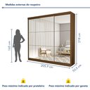 Ver mais imagens de Guarda Roupa Casal Premium Isabela 205,9cm com Espelho 3 Portas 4 Gavetas Espresso Móveis