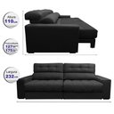 Ver imagem 2 de Sofá Retrátil e Reclinável 2,32m Molas Ensacadas Cama inBox Brasil Velusoft Preto