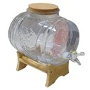 Ver imagem 1 de Barril para Cachaça Vinho Licor 5 Litros de Vidro com Suporte em Madeira