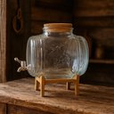 Ver imagem 2 de Barril para Cachaça Vinho Licor 5 Litros de Vidro com Suporte em Madeira