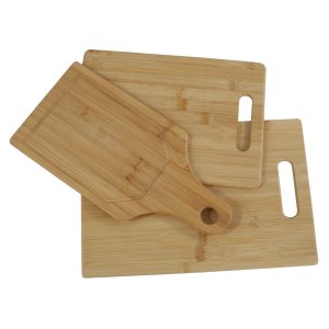 Kit 3 Tabuas de Carne Madeira Bambu Churrasco Cozinha