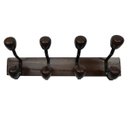 Ver imagem 2 de Cabide de madeira para parede ou porta 4 ganchos Marrom