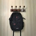 Ver imagem 3 de Cabide de madeira para parede ou porta 4 ganchos Marrom