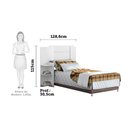 Ver imagem 3 de Cabeceira Solteiro com Mesa de Apoio 100% MDF Lívia