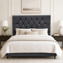 Ver imagem 2 de Cabeceira Estofada Cama Box Solteirão 100 cm Suede Ayla:Cinza Escuro