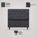 Ver imagem 4 de Cabeceira Estofada Cama Box Solteirão 100 cm Suede Ayla:Cinza Escuro