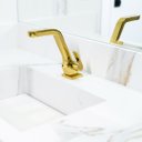 Ver imagem 3 de Torneira Luxo Lavatório 61019 Unic Metal Gold 1/4 de Volta Banheiro Dourada