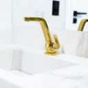 Ver imagem 2 de Torneira Luxo Lavatório 61019 Unic Metal Gold 1/4 de Volta Banheiro Dourada