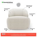Ver imagem 3 de Poltrona Decorativa Living Kaya Orgânica Bouclê Bege - Desk Design