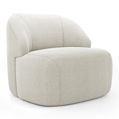 Poltrona Decorativa Living Kaya Orgânica Bouclê Bege - Desk Design