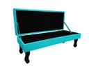 Ver imagem 2 de Recamier Baú Luis Xv Capitonê Retrô 100 cm Suede Azul Tifany Ms Decor