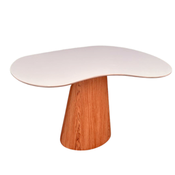 Mesa de Jantar Cone Orgânica Beca 140x90cm Madeira Freijó e Offwhite - 5