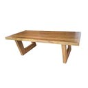 Ver imagem 2 de Mesa de Jantar Retangular Rústica em Madeira Maciça 2,5m em U Pé Vazado