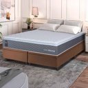 Ver imagem 1 de Conjunto Box Baú Marrom Argel Cinza Espuma D33 King 193x203x74 - King House
