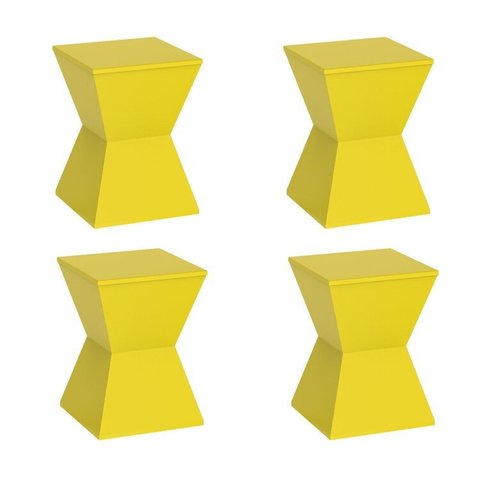 Conjunto com 4 Banquetas Nitro Amarelo/Limão Siciliano