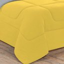 Ver imagem 4 de Kit Edredom + Jogo de Lençol 100% Algodão Gran Moratta 7 Peças King Amarelo-cinza