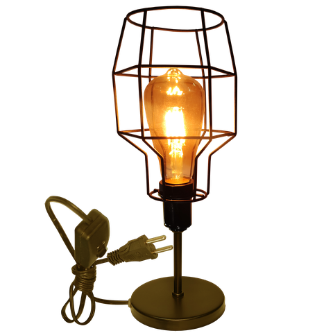 Luminária Mesa Abajur Mini Aramado Granada Preto P/decorar