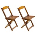 Ver imagem 4 de Jogo de Mesa Dobravel com 2 Cadeiras de Madeira 70x70 Ideal para Bar e Restaurante - Mel