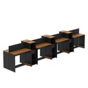 Ver imagem 3 de Estação de Trabalho 8 Lugares Smart Office 8 Mesas 6 Armários Livreiro - Preto e Cedro