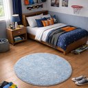 Ver imagem 1 de Tapete Redondo Infantil Azul Bebê Antiderrapante Milano Soft:1.00m