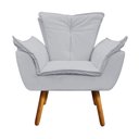 Ver imagem 3 de Kit 02 Poltronas Opala Corino Pés Palito Castanho Cinza