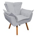 Ver imagem 2 de Kit 02 Poltronas Opala Corino Pés Palito Castanho Cinza