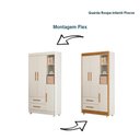 Ver mais imagens de Guarda Roupa Flocos com Cômoda Fly e Berço Americano Soft Branco Acetinado - Tigus