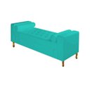 Ver imagem 2 de Recamier Divã Felix Baú 140cm Estofado Luiz Xv Sofá 2 Lugares Suede Azul Turquesa Sala de Estar Con