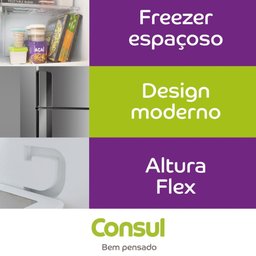 Geladeira Consul Frost Free Duplex 386 litros com Altura Flex cor  Inox  CRM44AK 110V - 15