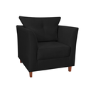 Ver imagem 1 de Poltrona Estofada Com Almofada Isis Recepção Consultório Corano Preto - LM DECOR