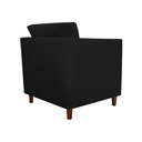 Ver imagem 2 de Poltrona Estofada Com Almofada Isis Recepção Consultório Corano Preto - LM DECOR