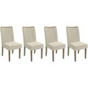 Ver imagem 1 de Cadeira Sala de Jantar 2cad129ng Kit 4 Un Nogueira/linho Bege A019 - Kappesberg