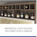 Ver imagem 7 de Armário Aéreo 1 Porta de Vidro com Nichos Adega Baronesa Nesher Móveis