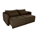 Ver imagem 2 de Sofá Cama 2 Lugares com Almofadas 205cm Celine Matrix Veludo Marrom