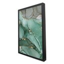Ver imagem 3 de Quadro Decorativo Abstrato Mármore Verde e Cinza em Moldura Caixa Tacolado Moldura Trad 1cm Branca C