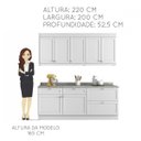 Ver imagem 4 de Cozinha Americana Compacta com Balcão e Tampo 4 Peças Nesher Móveis