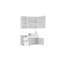 Ver imagem 3 de Conjunto Gabinete Banheiro C/ Espelheira - Cj Turin 80 Cm C/ Tampo de Vidro - Branco