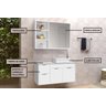 Conjunto Gabinete Banheiro C/ Espelheira - Cj Turin 80 Cm C/ Tampo de Vidro - Branco - 2