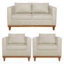 Ver imagem 1 de Kit Sofa 2 Lugares e 2 Poltronas Europa Bouclé - Adj Decor