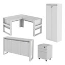 Ver imagem 1 de Conjunto para Escritório 4 Peças Branco Tecnomobili
