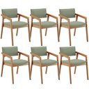 Ver imagem 1 de Kit 06 Cadeiras para Sala de Jantar Estar Living Giorgia B04 Bouclê Oliva - Lyam Decor