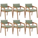 Ver imagem 1 de Kit 06 Cadeiras para Sala de Jantar Estar Living Giorgia B04 Bouclê Oliva - Lyam Decor