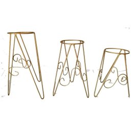 Suporte para Vaso tripe diâmetro do vaso de 20 cm GALVANIZADO AMARELO - 1