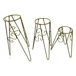 Suporte para Vaso tripe diâmetro do vaso de 20 cm GALVANIZADO AMARELO - 2