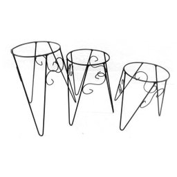 Suporte para Vaso tripe diâmetro do vaso de 20 cm GALVANIZADO AMARELO - 3