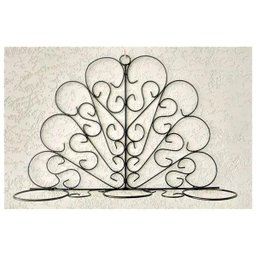 Floreira para parede jardim de ferro PRETO Criativa em forma de PAVÃO com três lugares para - 1