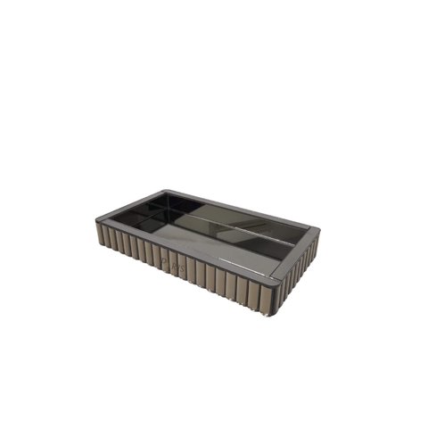 Bandeja Decorativa Retangular de Vidro Fumê 40cm PARIS LUZ