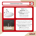 Ver imagem 7 de Cuba Pia de Embutir Oval 48,5x37,5cm em Louça Sanitária Branca para Banheiro L.37.17 - Deca